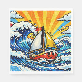 Guardanapo De Papel Pop art Sailboat Themed Boy's Birthday