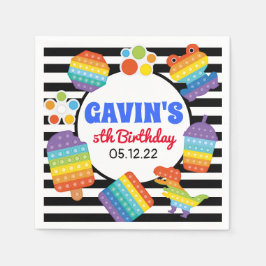 Guardanapo De Papel Pop De Aniversário Napkins, Fidget Favor Napkins