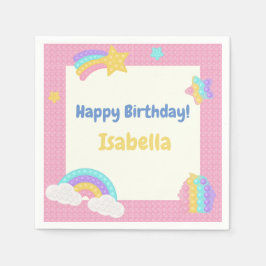 Guardanapo De Papel Pop de Garota, Fidget Birthday