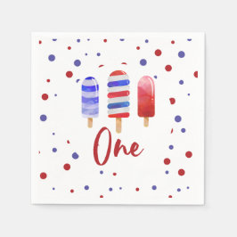 Guardanapo De Papel Pop De Gelo Um primeiro aniversario Azul Branco Ve