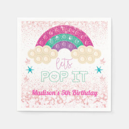 Guardanapo De Papel Pop It Birthday Rainbow Personalizado