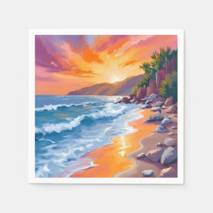 Guardanapo De Papel Pôr do sol na Baía de Napili Maui Havaí Pintura