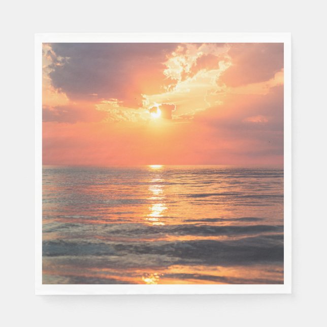 Guardanapo De Papel pôr do sol sobre a água (Frente)