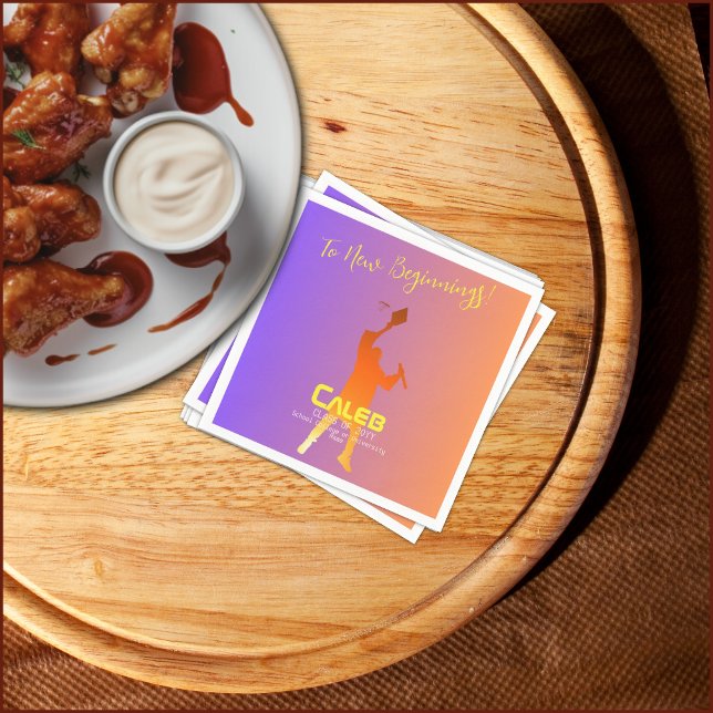 Guardanapo De Papel Pôr do Sol Vibrante Moderno Graduação de Tecnologi (Criador carregado)