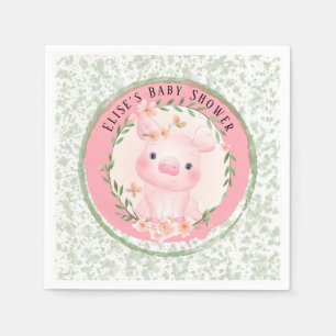 Guardanapo De Papel Porco rosa de Chá de fraldas de Menina de Cuteness
