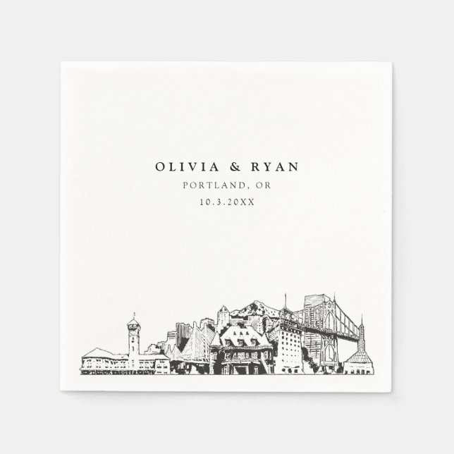 Guardanapo De Papel Portland Weding Paper Cocktail Napkin (Frente)