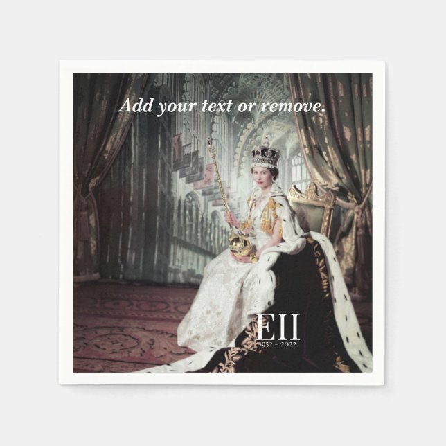 Guardanapo De Papel Portrait photograph of Queen Elizabeth 2, (Frente)