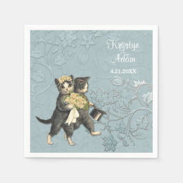 Guardanapo De Papel Posh Cats Wedding 2 Blue