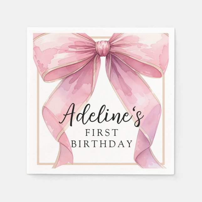 Guardanapo De Papel Posh Pink Coquette Arco Birthday (Frente)