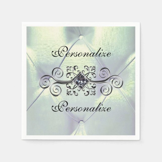 Guardanapo De Papel Posh pintuck satin e diamante napkin (Frente)