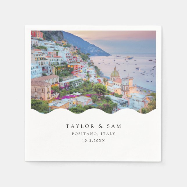 Guardanapo De Papel Positano Wedding Amalfi Coast Cocktail Napkin (Frente)