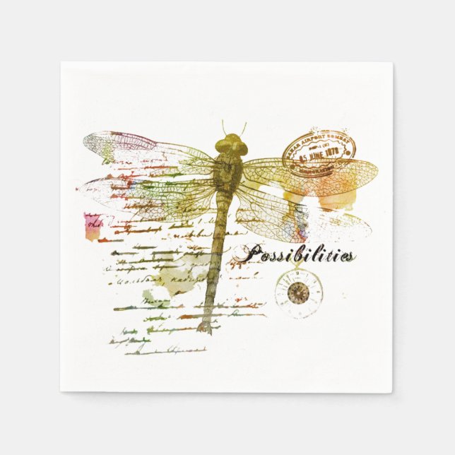Guardanapo De Papel Possibilidades de libélula (Frente)