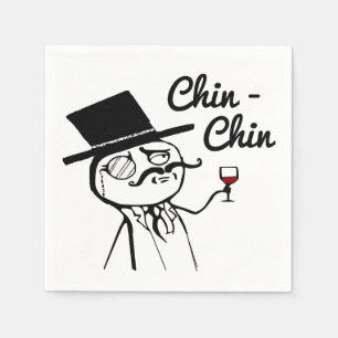 Guardanapo De Papel Possuir Chap Com Chin Chin Chin De Vinho De Chapé