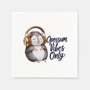 Guardanapo De Papel Possum com Fones de ouvido - Ogambm Vibes Apenas
