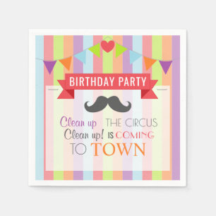 Guardanapo De Papel Poster de Circo Vintage Festa de aniversário infan