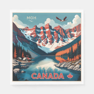 Guardanapo De Papel Poster de viagens Personalizado do Monograma Canad