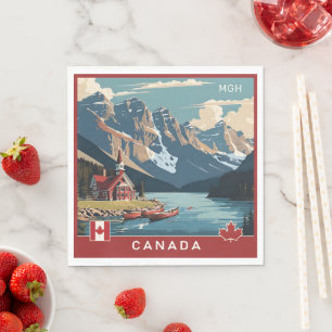 Guardanapo De Papel Poster de viagens Personalizado do Monograma Canad