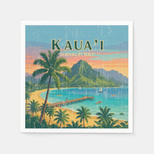Guardanapo De Papel Pôsteres de Viagem Havaianos Antigos - Kauai