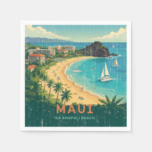 Guardanapo De Papel Pôsteres de Viagem Havaianos Antigos - Maui