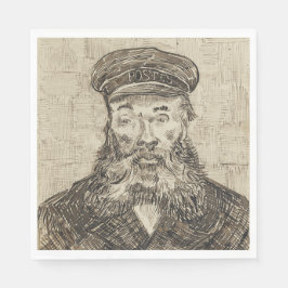 Guardanapo De Papel Postman Joseph Roulin (Sepia Sketch) (por van Gogh