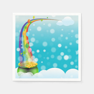 Guardanapo De Papel Pote do Dourado e Arco-íris