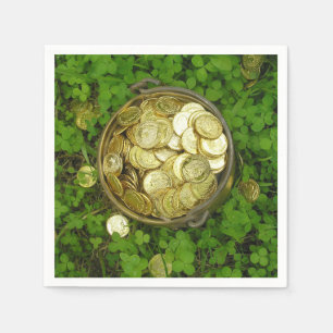 Guardanapo De Papel Pote mágico de Dourado com Shamrocks!