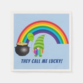 Guardanapo De Papel Pote Rainbow Gnomo da Dourada St Patricks Cocktail