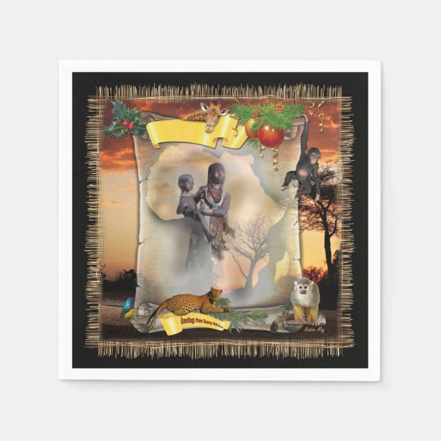 Guardanapo De Papel Praça design africana personalizada (Frente)