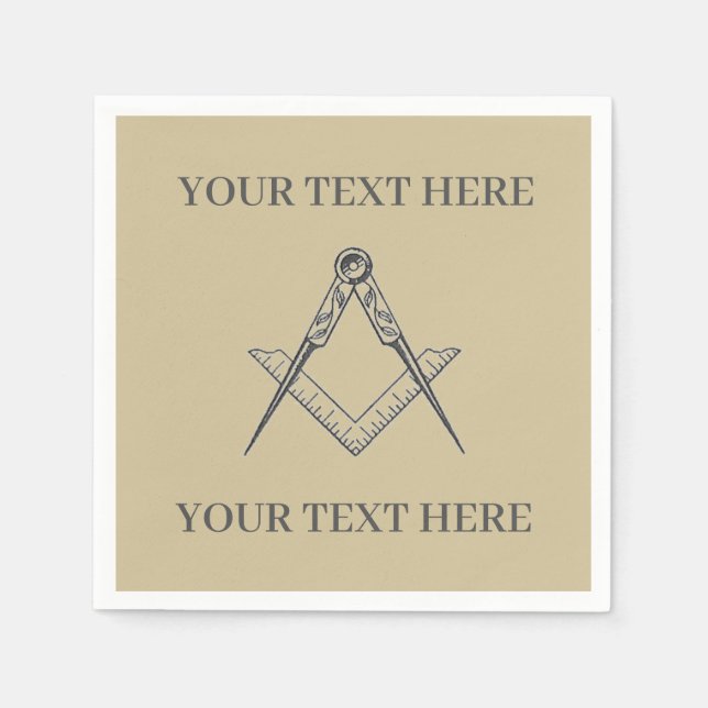 Guardanapo De Papel Praça Freemason Masônica e Compass (Frente)