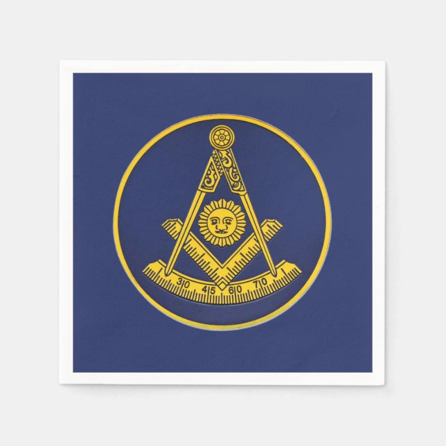 Guardanapo De Papel Praça Mestra Freemason e Masonic Compass (Frente)
