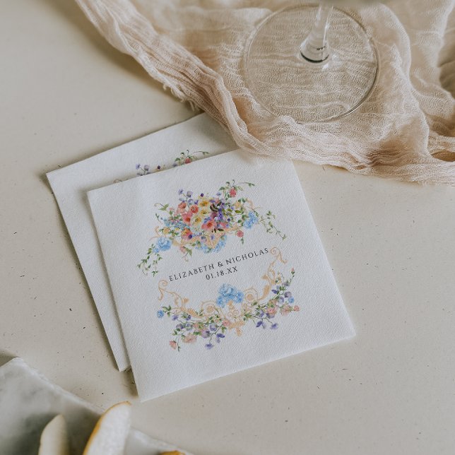 Guardanapo De Papel Prado de Flores Silvestres | Crista de Casamento F (Criador carregado)