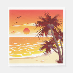 Guardanapo De Papel Praia de Palma ao Pôr do Sol Tropical