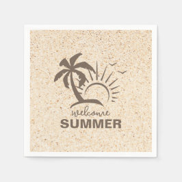 Guardanapo De Papel Praia de Verão Moderna, Estética Colorida, abstrat