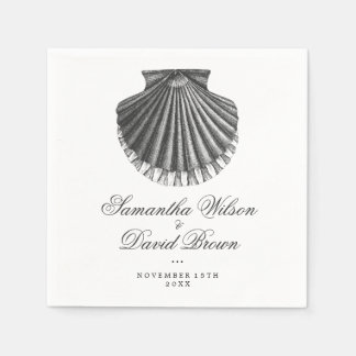Guardanapo De Papel Praias Vintage Scallop Shell Charcarbont
