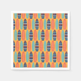 Guardanapo De Papel Pranchas de Surf Surfs Up Laranja Azul Aniversário