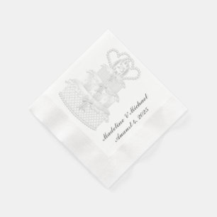Guardanapo De Papel Prata, 25o aniversário de casamento