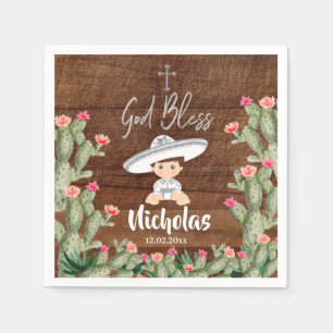Guardanapo De Papel Prata mexicana russa Charro Baptism Paper Napkins