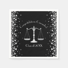 Guardanapo De Papel Prata Negra Festa de formatura