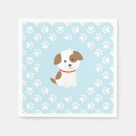 Guardanapo De Papel Pratos de festa de aniversário de cachorrinho com