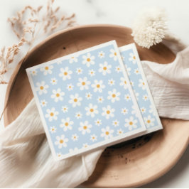 Guardanapo De Papel Pratos de papel azul Retro Daisy