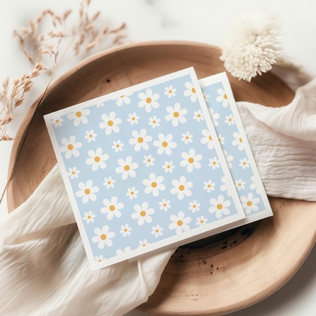 Guardanapo De Papel Pratos de papel azul Retro Daisy (Criador carregado)