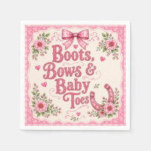 Pratos de Papel para Chá de Bebê Cowgirl Rosa | Bo