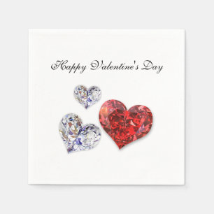 Guardanapo De Papel Precioso Elegante Diamond Hearts