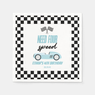 Guardanapo De Papel Precisa de quatro velocidade Blue Race Car 4ª Fest