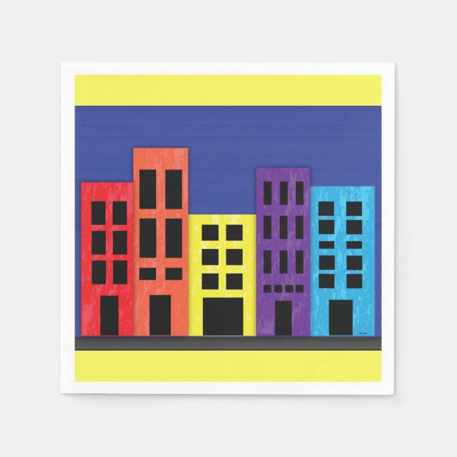 Guardanapo De Papel Prédios Brilhantes Napkins (Frente)