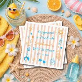 Guardanapo De Papel Pregnant & Poolside Summer Pool Party Baby Shower