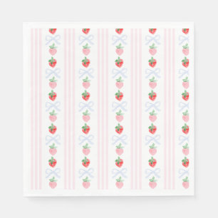 Guardanapo De Papel Preppy Berry First Birthday Watercolor Strawberrie