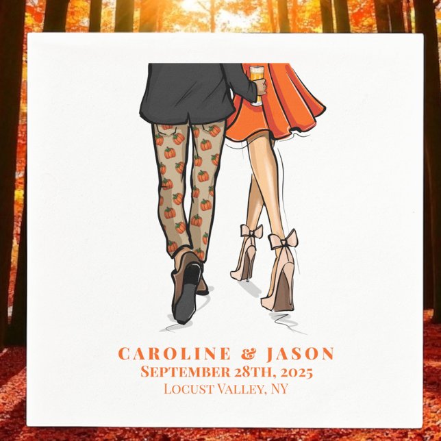 Guardanapo De Papel Preppy Fall Couple Shower Wedding Autumn Party  (Criador carregado)