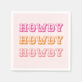 Guardanapo De Papel Preppy Girly Howdy Laranja Quente Rosa