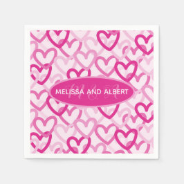 Guardanapo De Papel Preppy Hearts Pink